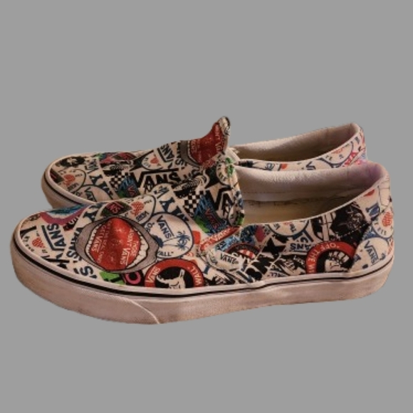 Vans Unisex Classic Mash Up Sticker Slip-ons - Sz. 10.5 (M)/12 (W) - Picture 4 of 7